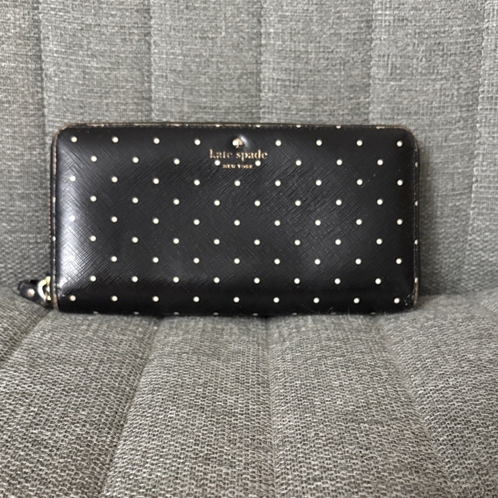 Kate Spade Black and White Polka Dot Wallet